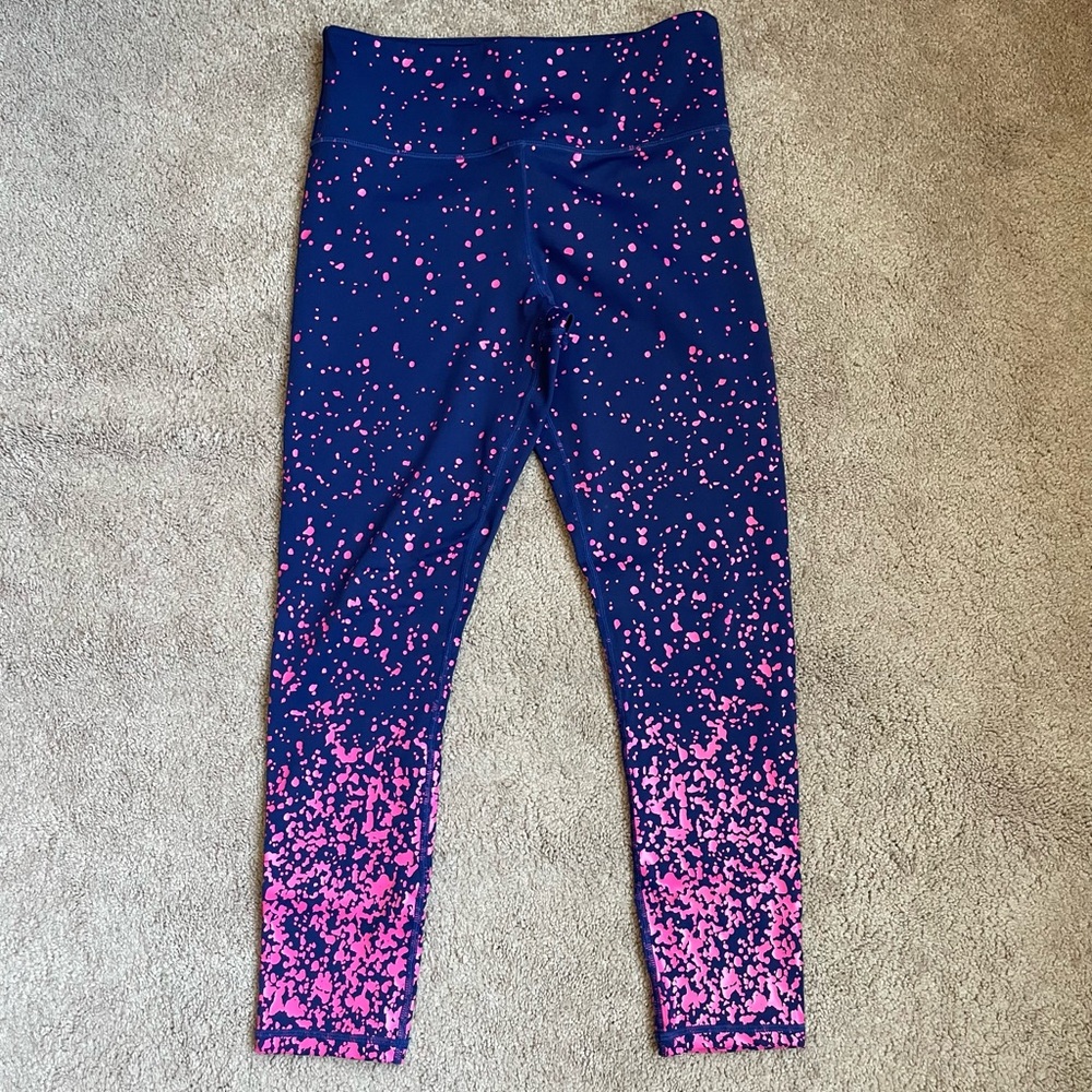 Zyia Navy Pink Splash Light n Tight 7/8 leggings